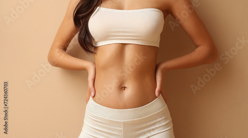 Woman with flat belly