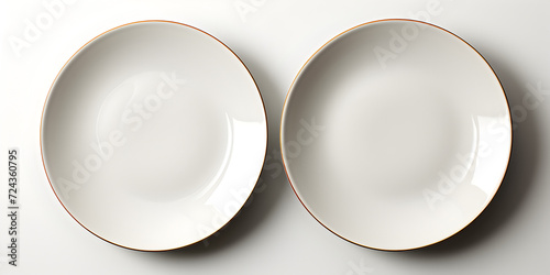 Obraz na płótnie Empty white plates isolated on white background
