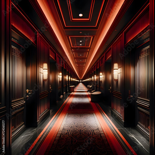 Corridor hotel theme red or black