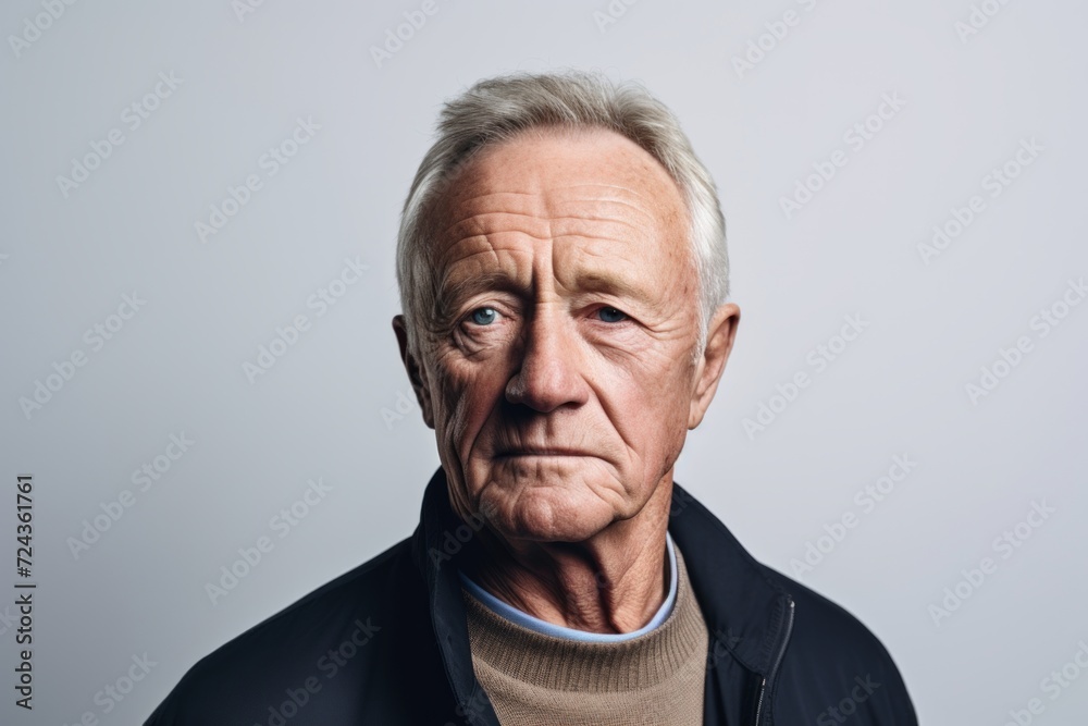 Portrait of an elderly man looking at the camera. Studio shot. Portrait of an elderly man looking at the camera. Studio shot.
