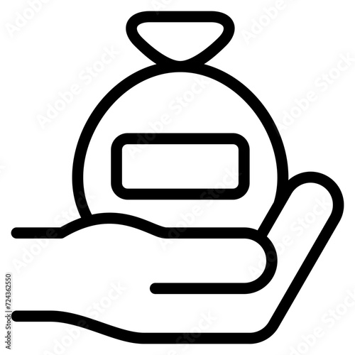 Zakat icon with outline style. Suitable for website design, logo, app and UI. Based on the size of the icon in general, so it can be reduced.