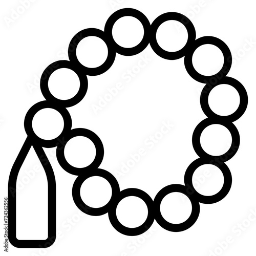 prayer beads icon with outline style. Suitable for website design, logo, app and UI. Based on the size of the icon in general, so it can be reduced. photo