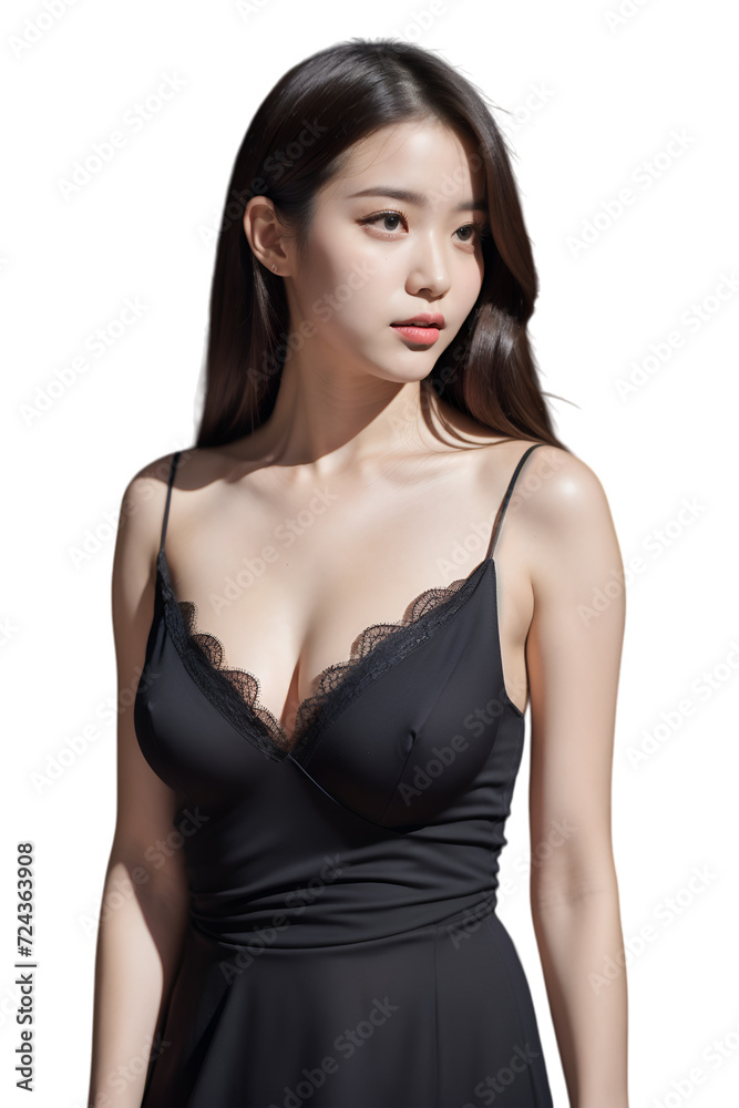 Sexy asian woman on transparent background Sexy asian woman on transparent background