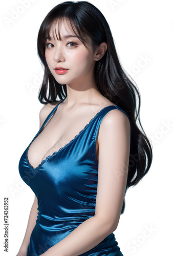 Sexy asian woman on transparent background