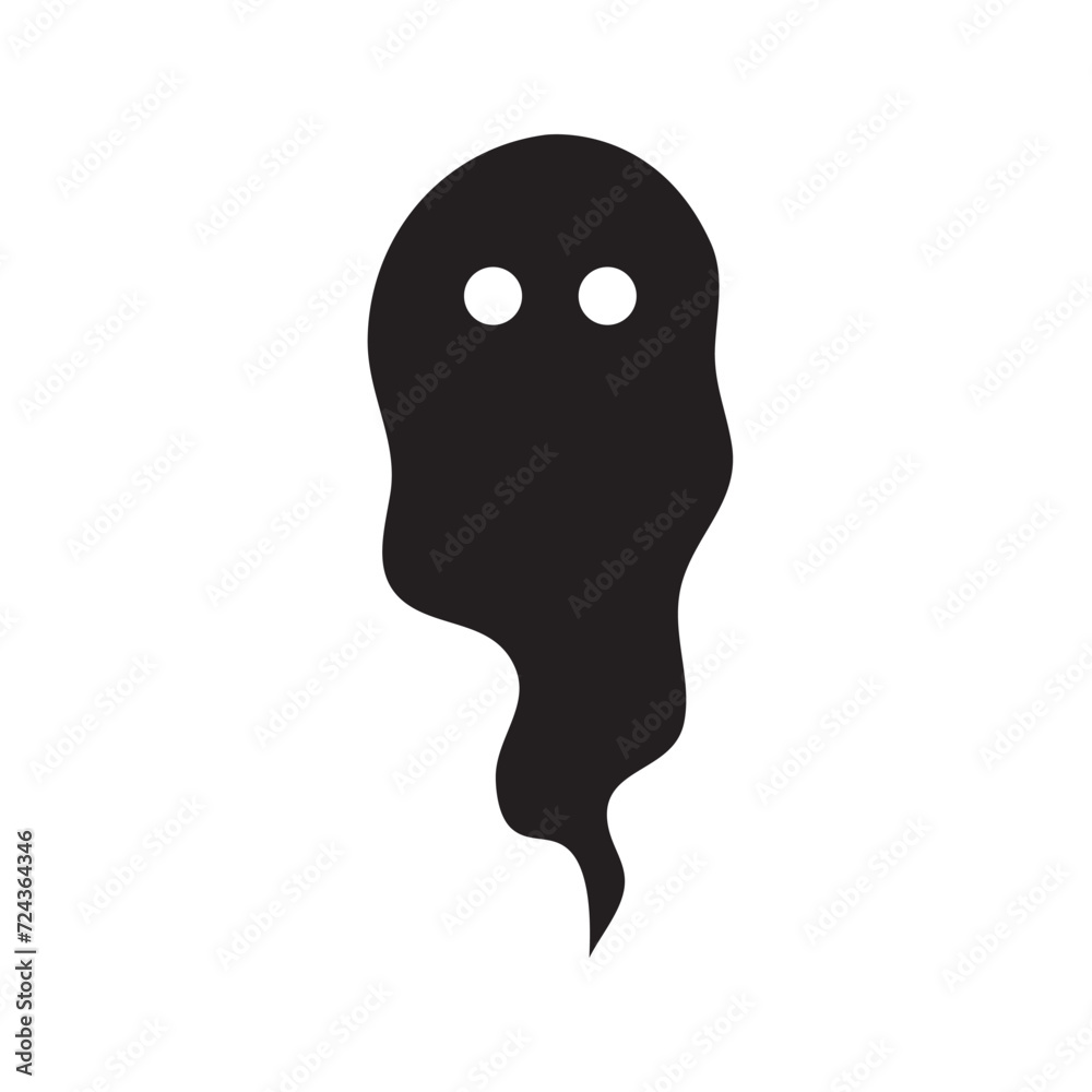 Cute ghost silhouette icon. Vector. Cute ghost silhouette icon. Vector.