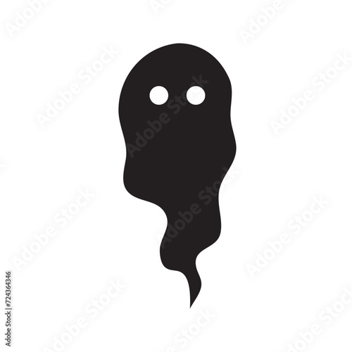 Cute ghost silhouette icon. Vector.
