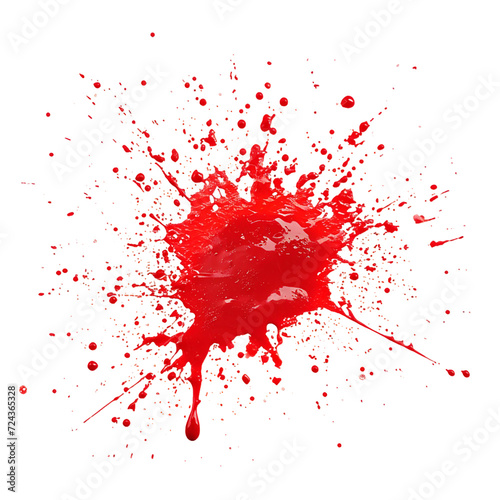 red color splatter, isolated PNG object