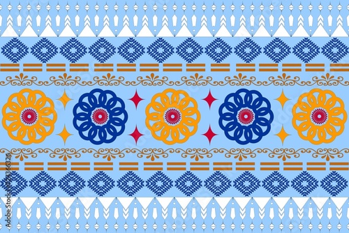 Tribal vector ornament. Seamless African pattern. Ethnic carpet with chevrons. Aztec style. Geometric mosaic on the tile, majolica. Ancient interior. Modern rug. 