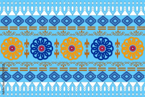Tribal vector ornament. Seamless African pattern. Ethnic carpet with chevrons. Aztec style. Geometric mosaic on the tile, majolica. Ancient interior. Modern rug. 