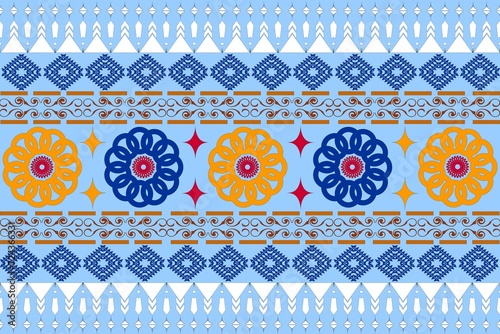 Tribal vector ornament. Seamless African pattern. Ethnic carpet with chevrons. Aztec style. Geometric mosaic on the tile, majolica. Ancient interior. Modern rug. 