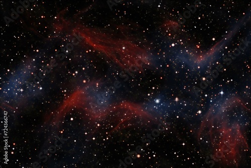 Far being shone nebula and star field against space