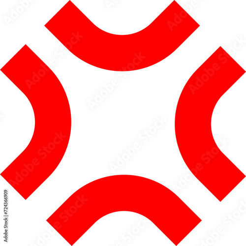 Red anger symbol icon