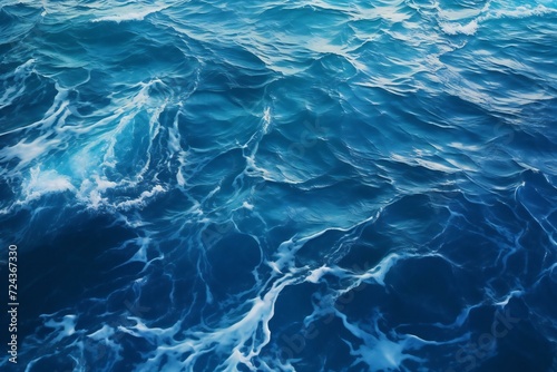 Blue sea water surface with ripples and waves, Natural background