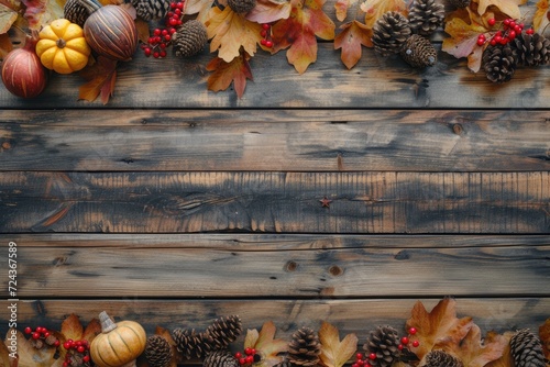 rustic wooden background with a Thanksgiving theme and many wooden slats