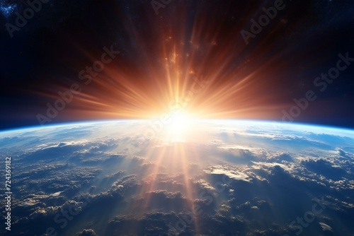 Sunrise over the planet Earth