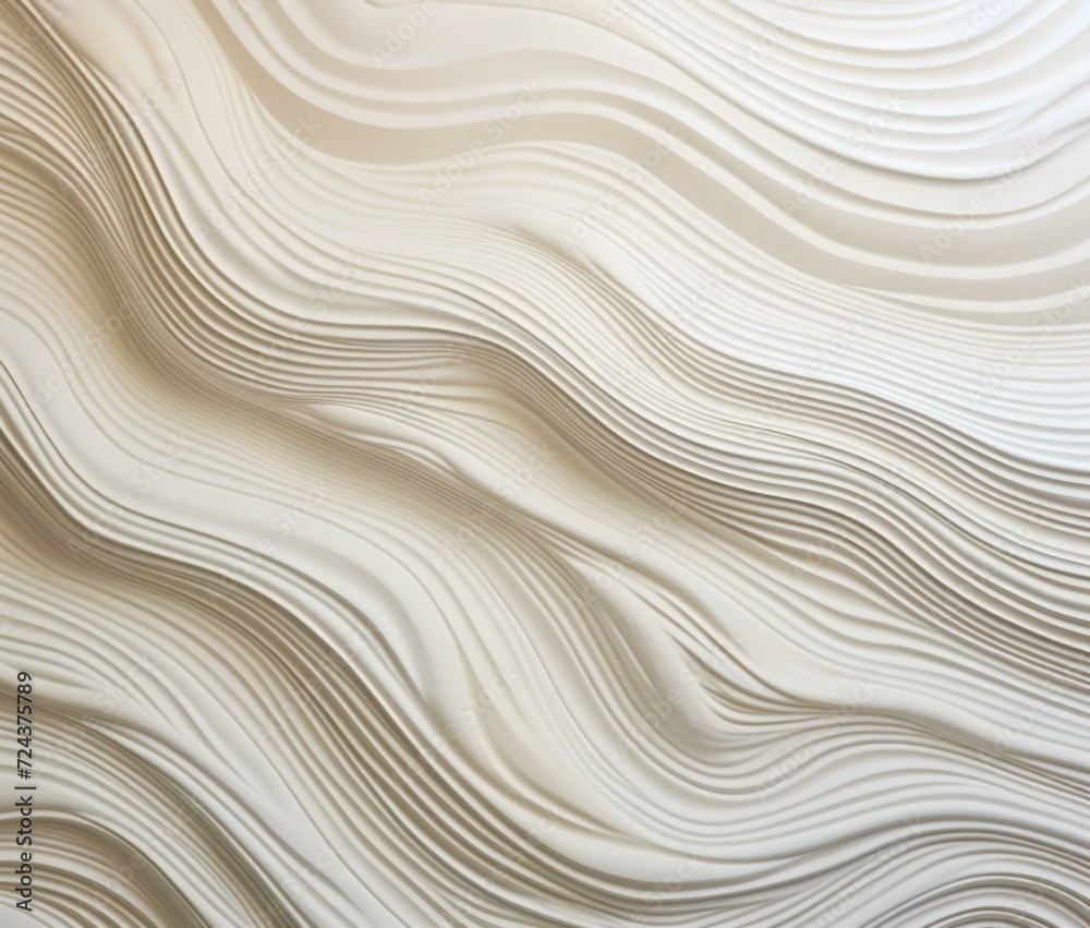Abstract white 3d wave texture background. Generative AI.