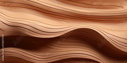 A wavy wood texture with a wave pattern. Generative AI.