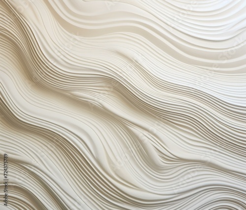 Abstract white 3d wave texture background. Generative AI.