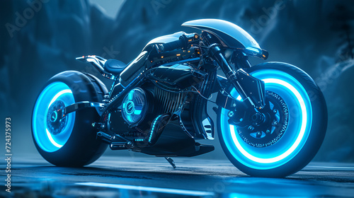 Futuristic Generic 3D motorcycle concept  generative ai