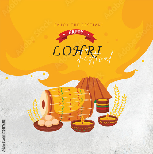 Lohri Festival Poster - Fes...