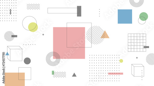 Modern Abstract Background with Retro Memphis Elements and Pastel Color