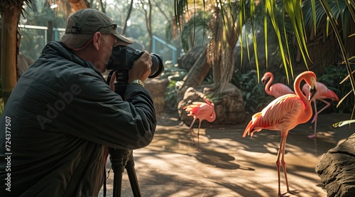 Professional photography while shooting in zoo photo