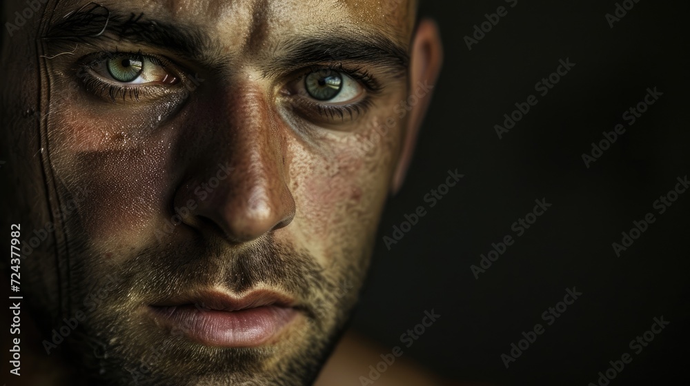 A man with a scar running down his face symbolizing the challenges and victories of surviving a workplace accident. A man with a scar running down his face symbolizing the challenges and victories of surviving a workplace accident.