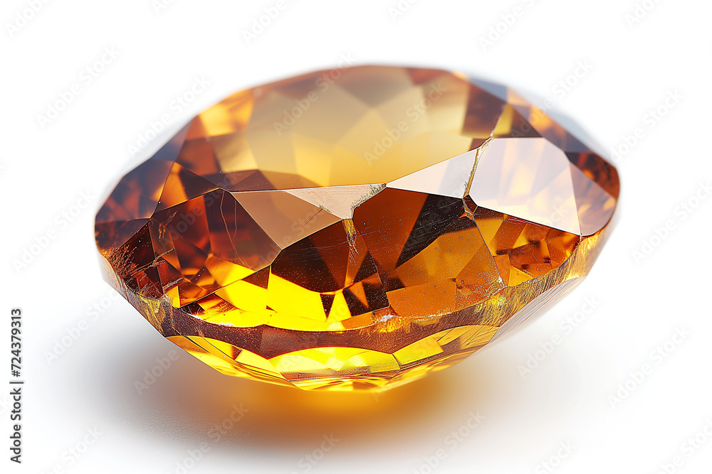 Close up of yellow sapphine gemstone isolated on white background Close up of yellow sapphine gemstone isolated on white background