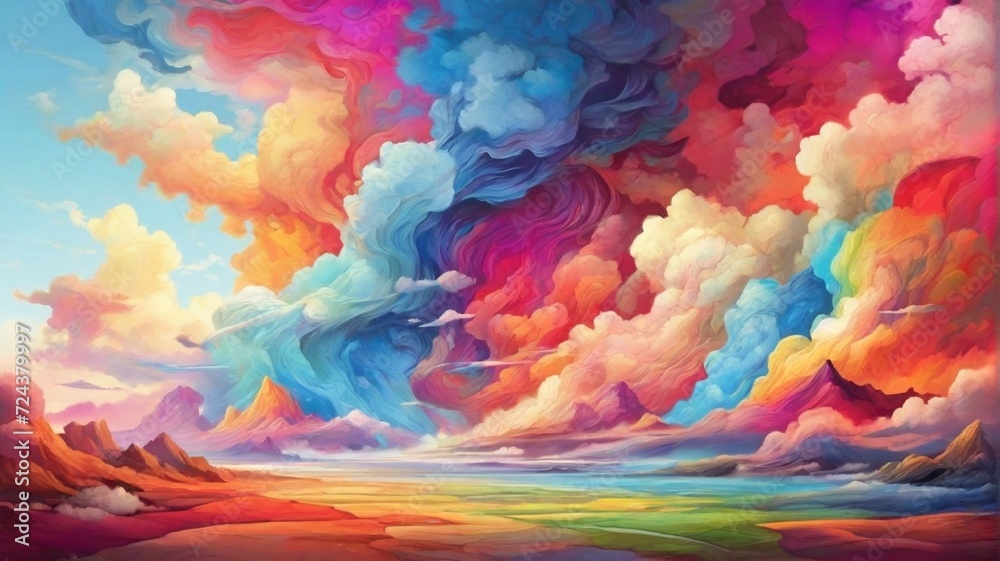 colorful Evolving Land and Sky wallpaper