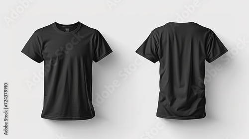 Realistic men's polo shirt mockup set in white and black color from front, back and side view. Male fashion T-shirt with collar and buttons - isolated vector ,generative ai