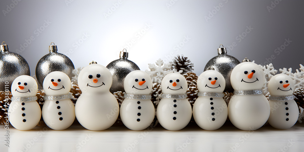 Snowman figures isolated on white background Snowman figures isolated on white background