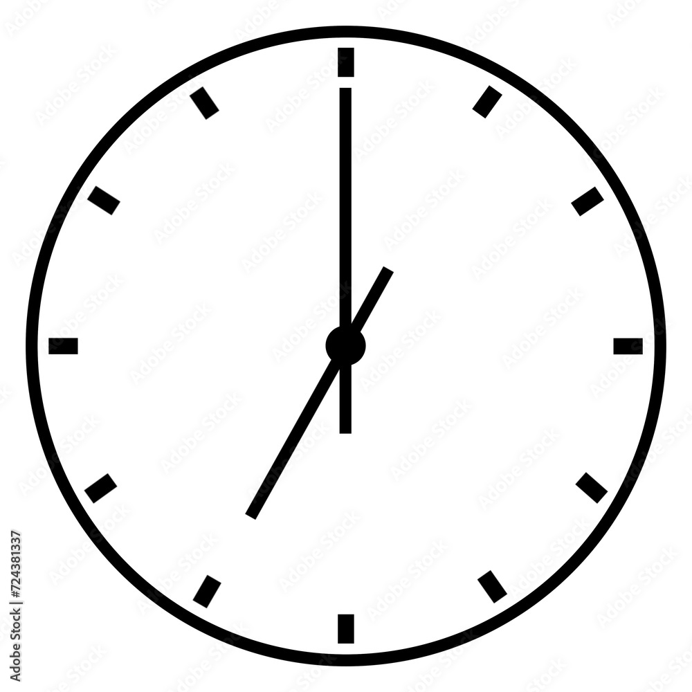 Wall Clock Icon displaying Seven O' Clock Time Wall Clock Icon displaying Seven O' Clock Time