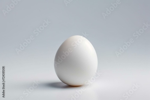 single white egg on plain background. Generative AI