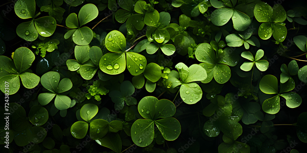 Closeup of green clover leaves Closeup of green clover leaves