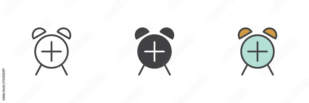 Add alarm reminder different style icon set Add alarm reminder different style icon set