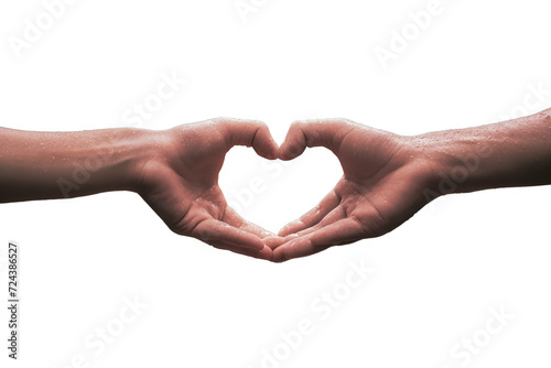 Valentine day concept, Heart shaped hand isolated on white background