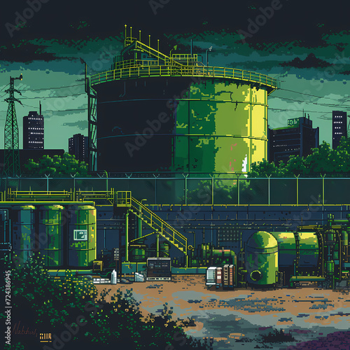 pixel art of toxic waste storage facility (ID: 724386945)