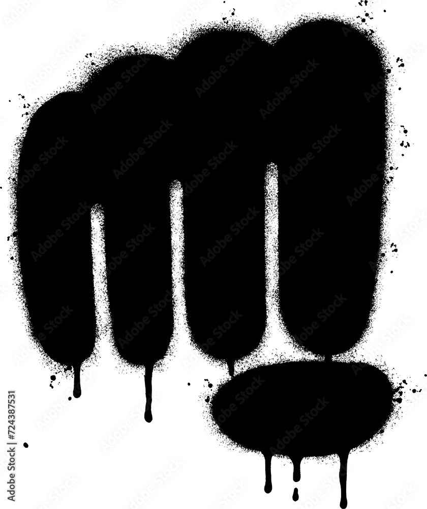 Spray Painted Graffiti fist hand icon Sprayed isolated with a white background. Spray Painted Graffiti fist hand icon Sprayed isolated with a white background.