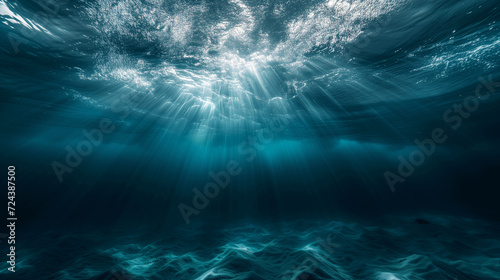Ethereal Light Rays in the Deep Blue Ocean