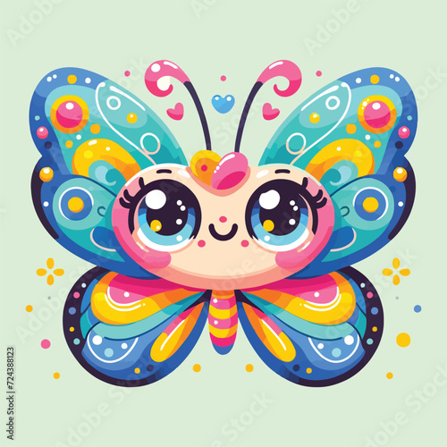Charming Butterfly Cartoon Vector Illustration