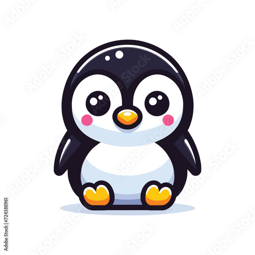 Adorable Penguin Cartoon Vector Illustration