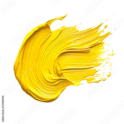 Yellow color smear, isolated PNG object