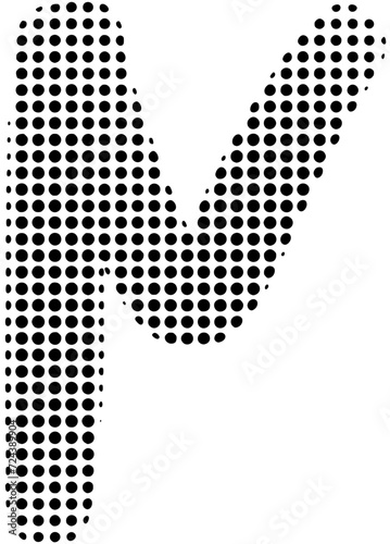Halftone alphabet letter N