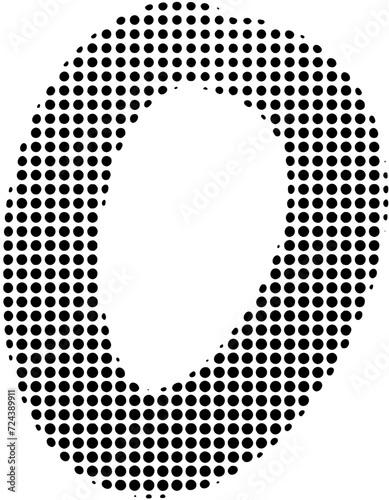 Halftone alphabet letter O