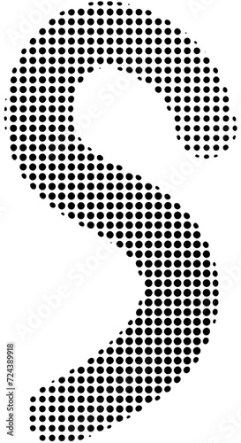 Halftone alphabet letter S