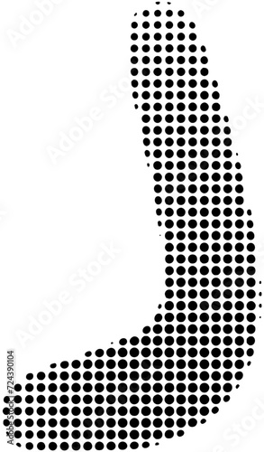 Halftone alphabet letter J
