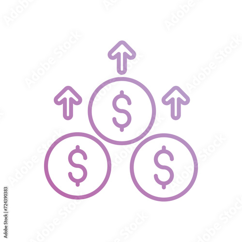 funds raising icon with white background vector stock illustration