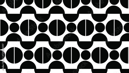 black and white Geometric seamless patterns background. vector illustration