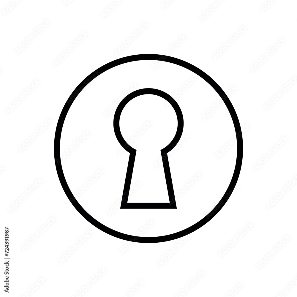 Key icon vector illustration, key hole icon isolated on white background. Key icon vector illustration, key hole icon isolated on white background.