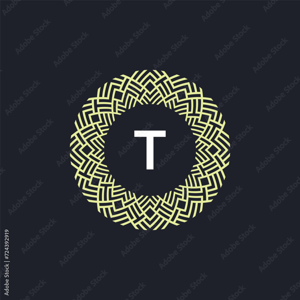 Obraz premium logo initials letter T. Logo emblem circle elegant and organic. 